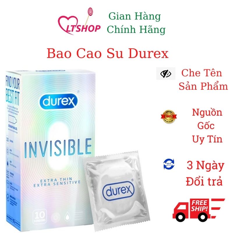 Bao Cao Su Durex Invisible Extra Thin Hộp 10 Cái