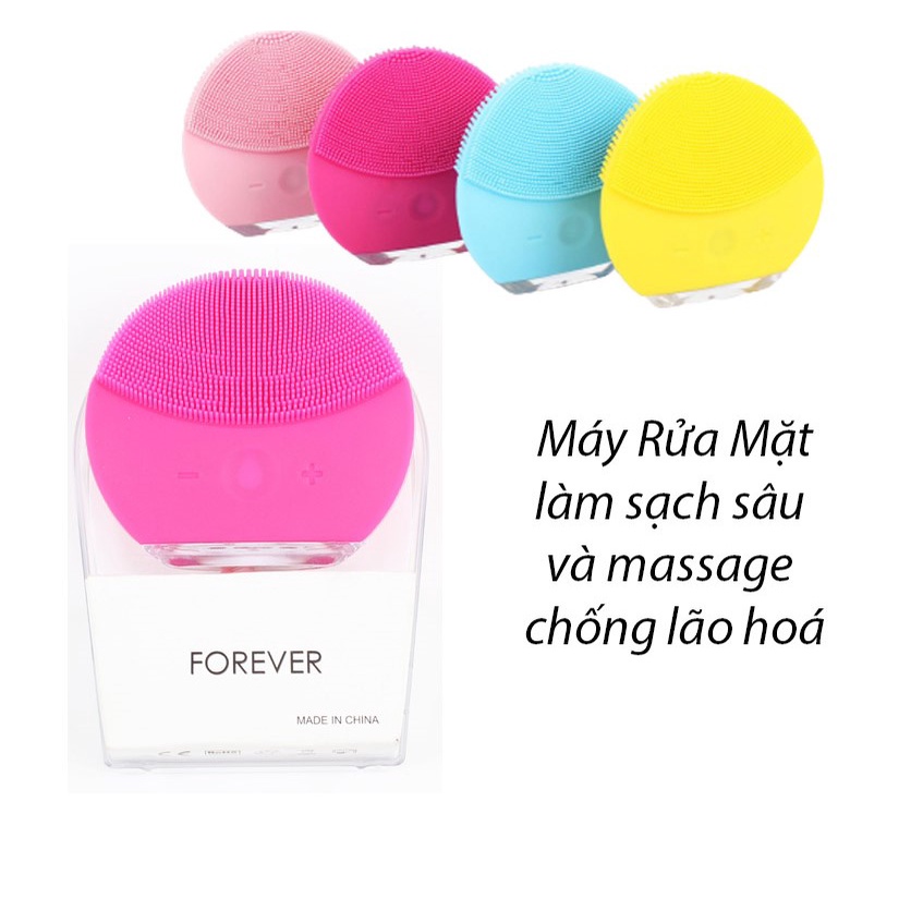 Máy rửa mặt mini Forever Lina , Máy rửa mặt massage da mặt hiệu quả tẩy tế bào chết đánh bay bụi bẩn LM02 [CEC Store]