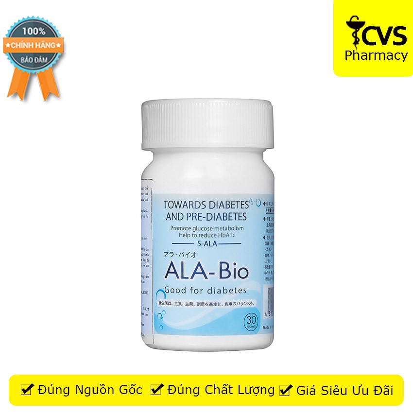 Viên uống ALA-Bio - Giải Pháp Cho Bệnh Nhân Tiểu Đường Ala bio (Lọ 30 viên) cvspharmacy