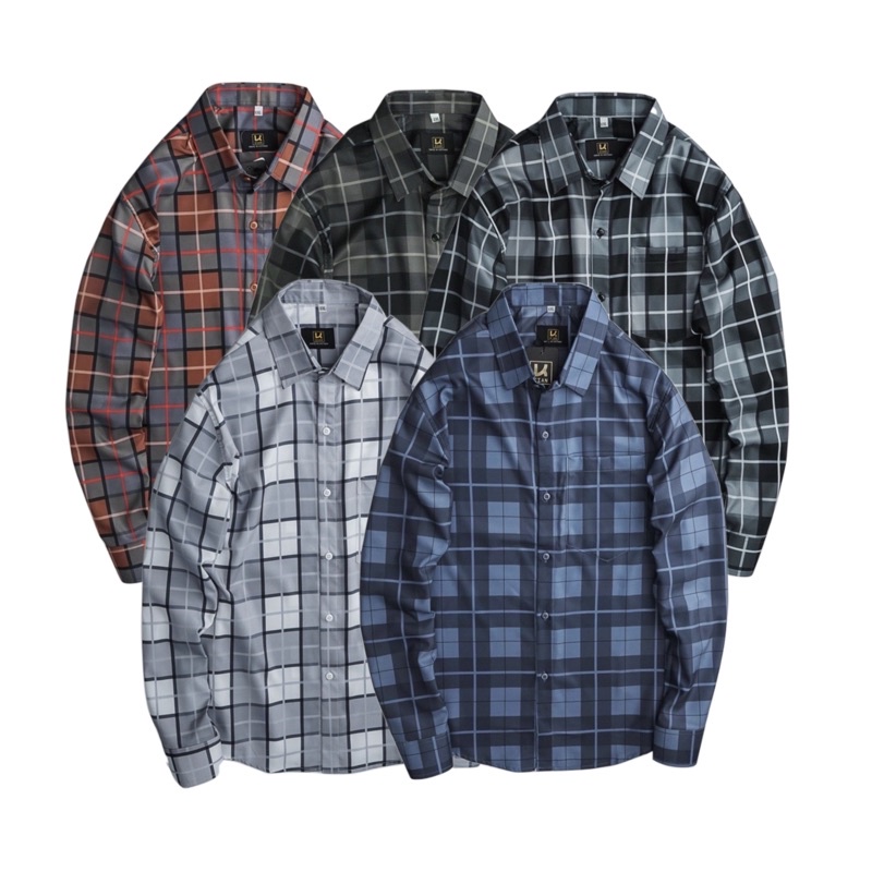 Áo sơ mi nam caro dài tay có túi Bigsize < 120kg