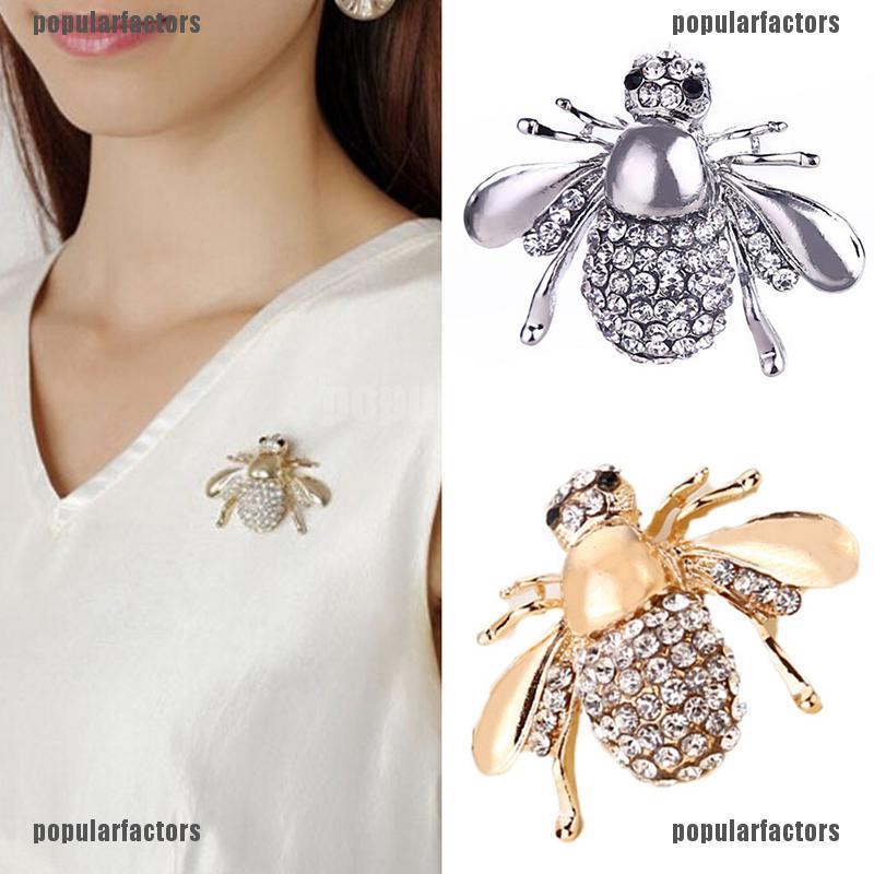 Ghim Cài Áo Hình Chú Ong Đính Đá Nhân Tạo Thời Trang Cho Nữ