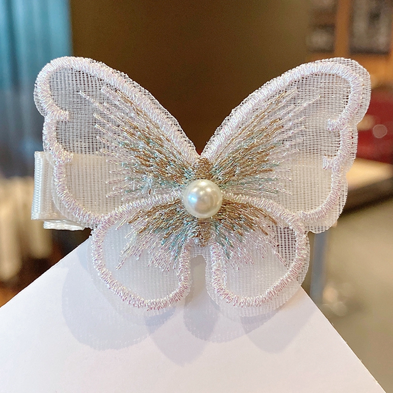 Kẹp Tóc Hình Nơ Đính Ngọc Trai Xinh Xắn Cho Nữ