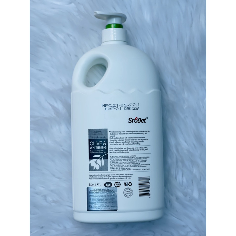 Sữa tắm Trắng da Sroget Collagen  và Sroget Olive  cao cấp 1,5L - Thái Lan