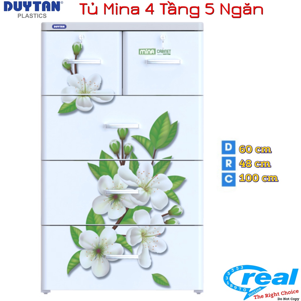 Tủ Nhựa Duy Tân MINA 4 Tầng-5 Ngăn - Màu Dương Gấu