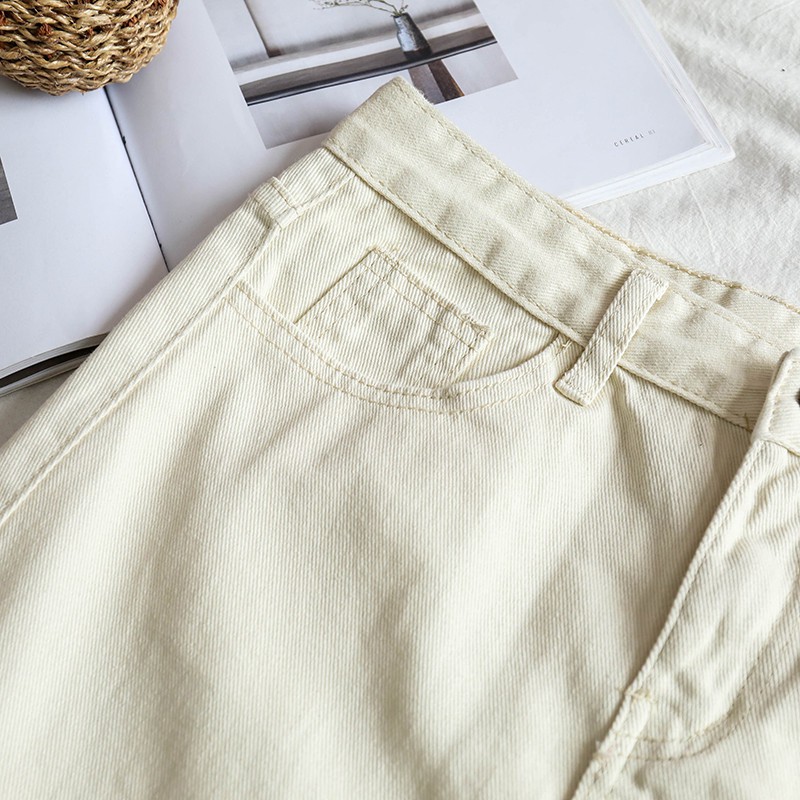NUZIRO Chân váy denim  dáng chữ A màu trơn phong cách Hàn Quốc cho nữ