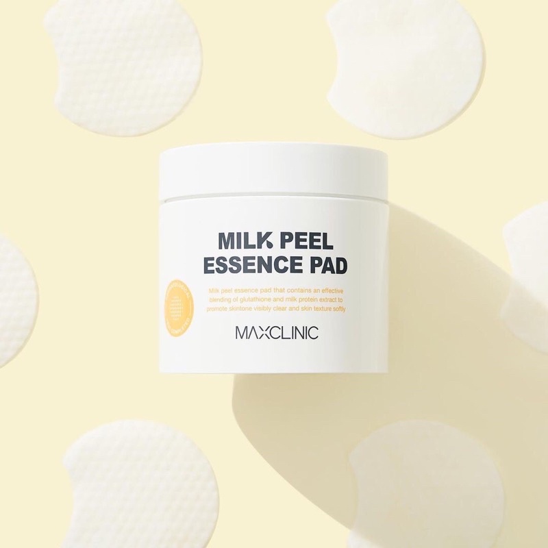 Hộp Pad Dưỡng Trắng - Tẩy Da Chết Sữa Non Maxclinic -  100ml/50pads | Xù Korea