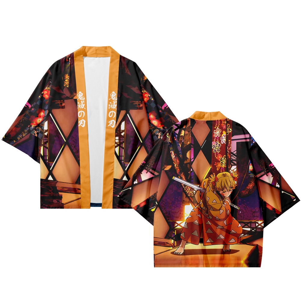 Áo Khoác Kimono Hóa Trang Nhân Vật Anime Demon Slayer Zenitsu Tanjirou Haori