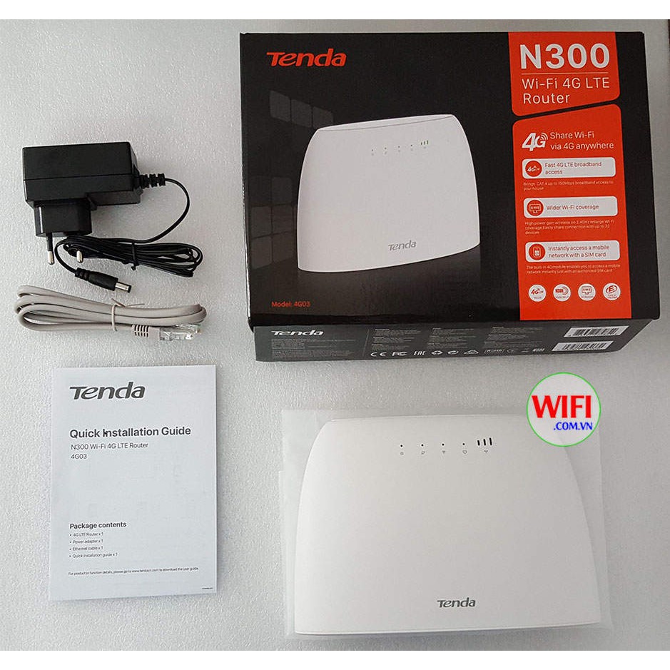 TENDA BỘ PHÁT WIFI 4G / 3G LTE - 4G03 4G680 4G180 - CÓ CỔNG LAN - CHÍNH HÃNG 36 THÁNG Văn Phòng  Xe Khách, Lắp Cam