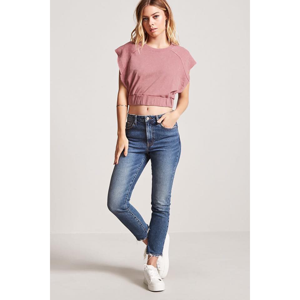 [Mã WASTUP giảm 10% tối đa 30K đơn 99K] Áo thun croptop Forever 21