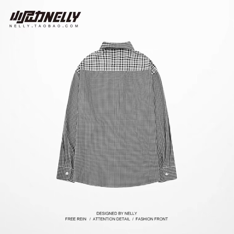 Áo sơ mi tay dài 8239 Nelly Heybig form rộng dành cho nam và nữ 39 12 100