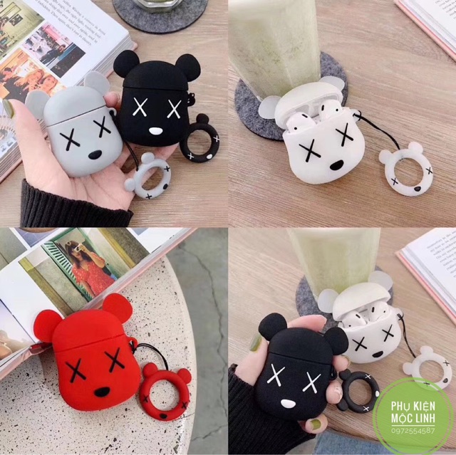 🌟 Case airpods kaws🌟 Vỏ bao airpod 1 2 silicon đựng tai nghe không dây i11 i12 i18 i100 ... cute kaw