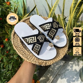 Dép sandal nữ xỏ ngón quai chéo thun cọp full size 30-44 nam nữ SANDALTHOITRANG [ẢNH THẬT 100%]