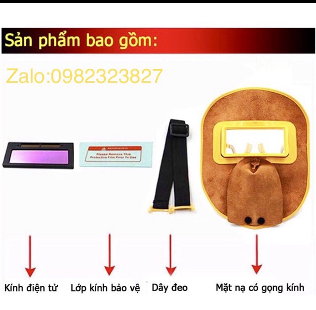 Mặt nạ da bò kính hàn điện tử cao cấp