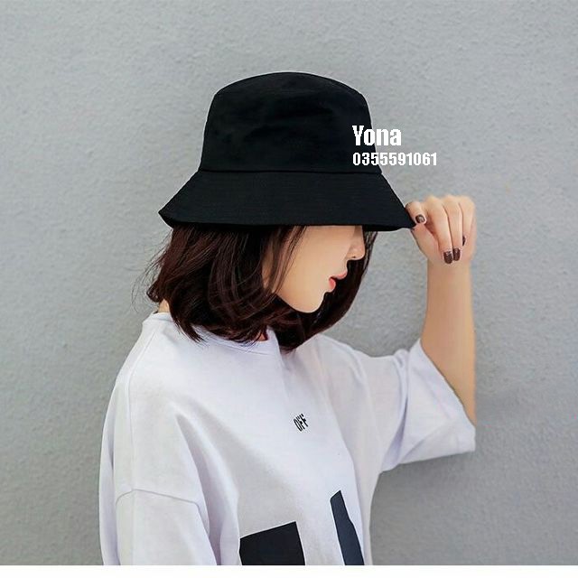 (Update color) Nón Bucket Trơn Đen Giá Cực Rẻ Vải Kaki Mềm Cá Tính kì