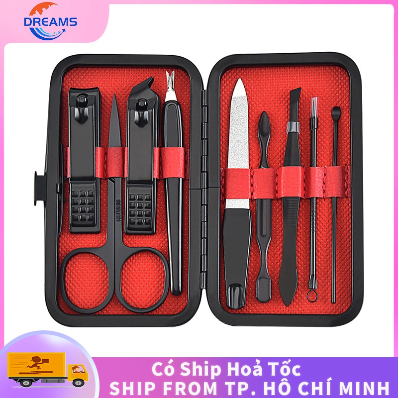 Dụng cụ làm móng，dụng cụ làm đẹp 9 món bằng thép không gỉ