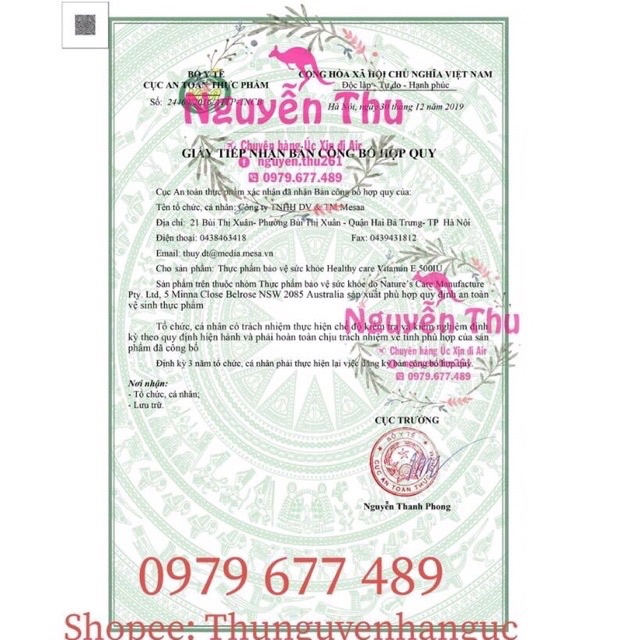 Viên uống bổ sung Vitamin E Healthy Care 500IU 200 viên của Úc