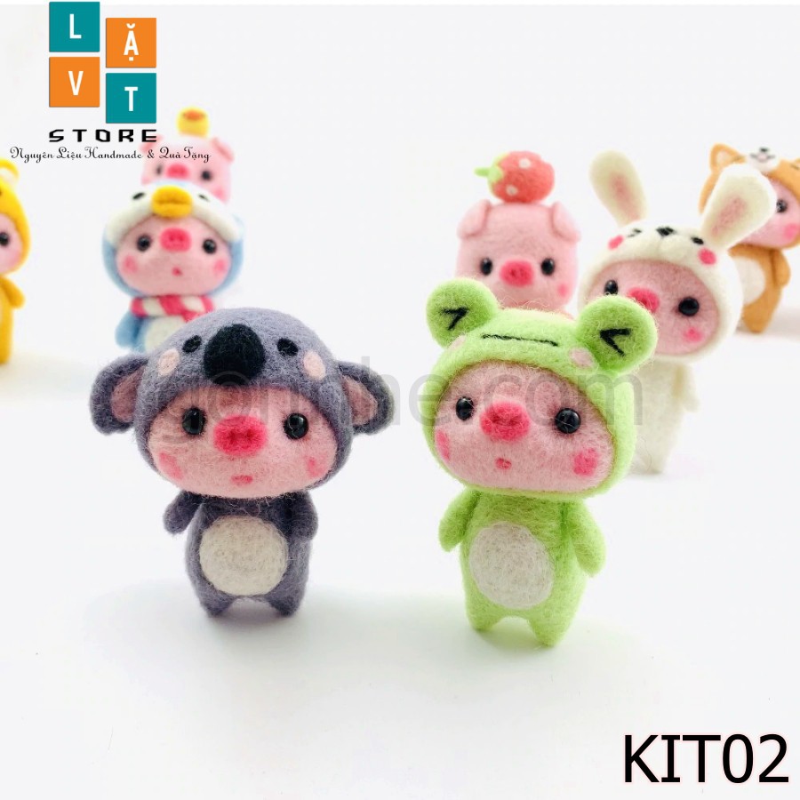 [MỚI] 16 mẫu len chọc Lợn Tắm Biển - Quà tự tay làm, DIYs có hướng dẫn - Needle felting Pig