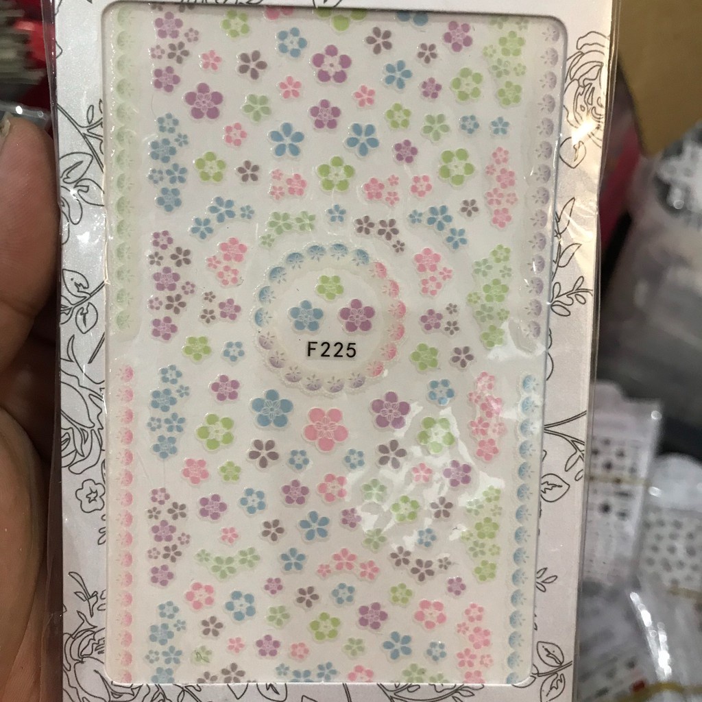 ( Lẻ)  Hình dán móng tay - Sticker dán móng Hoa F225