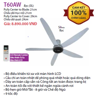 Quạt trần KDK T60AW - 5 cánh