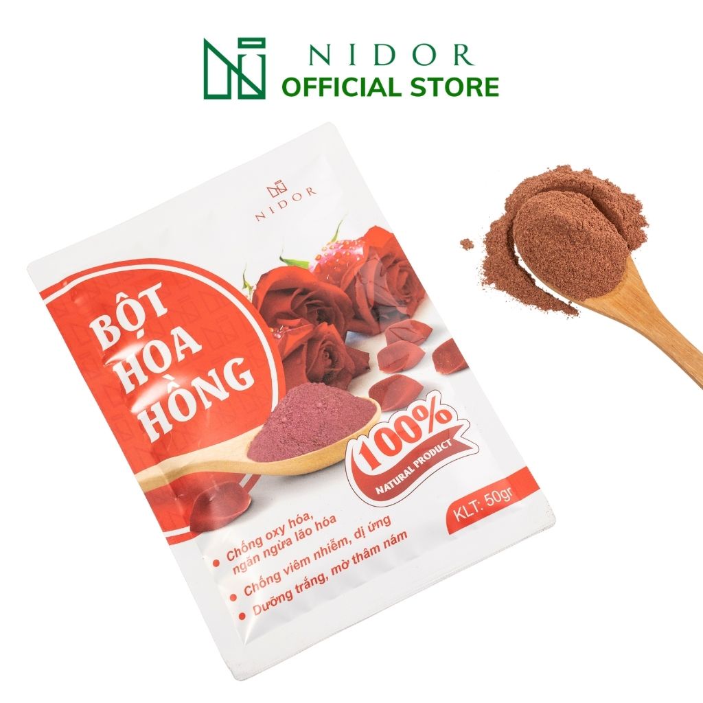 Bột hoa hồng handmade đắp mặt nạ - Dưỡng trắng da, mờ thâm, chống lão hoá - Natural 100%