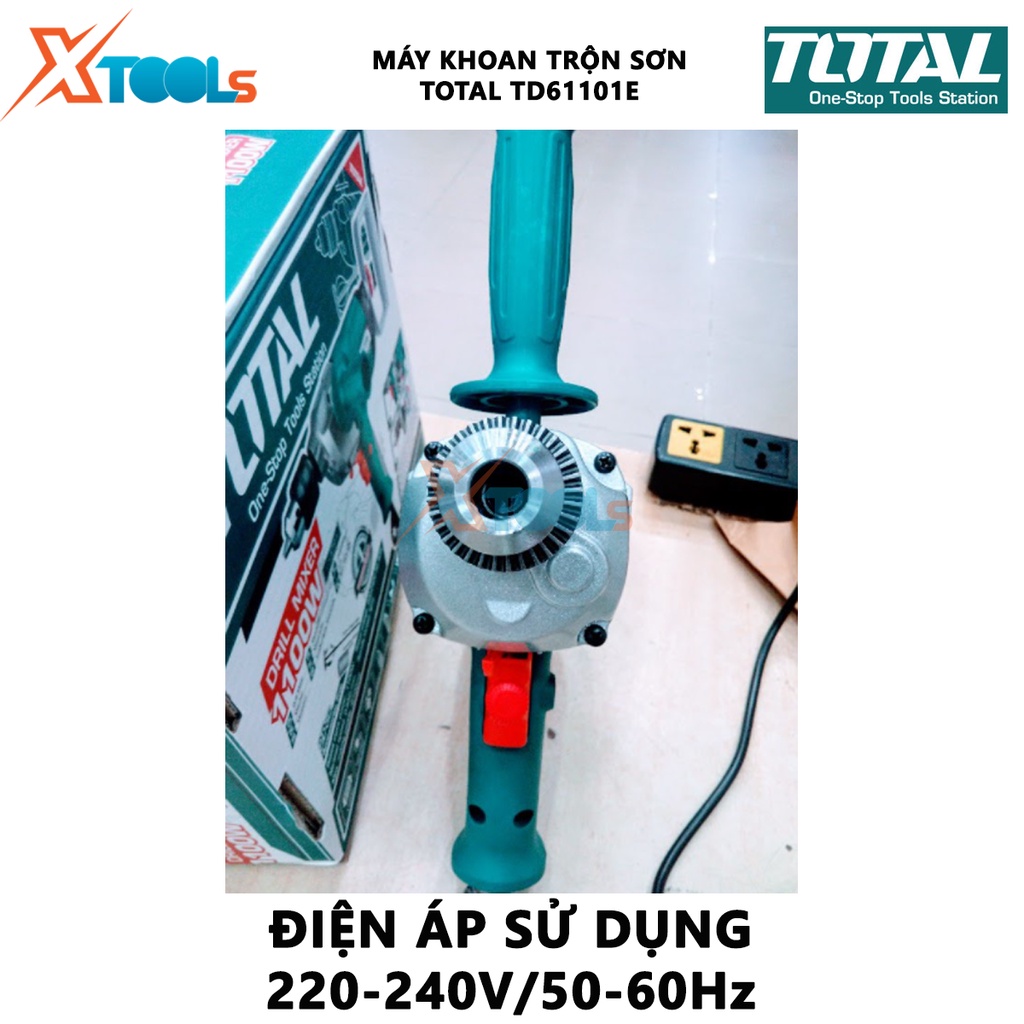 Máy khoan trộn sơn TOTAL TD61101E | máy khoan và trộn sơn Công suất: 1100W, giúp khoan vật liệu và khuấy sơn hiệu quả hơ