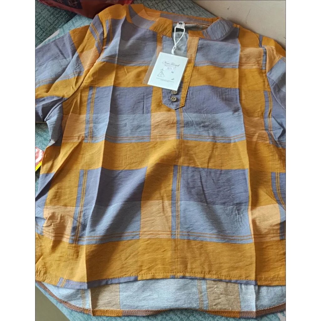 Áo Sơ Mi Cotton Linen Dáng Rộng Kẻ Sọc Caro Thời Trang Mùa Hè Phong Cách Hàn Quốc Cho Nữ Mới