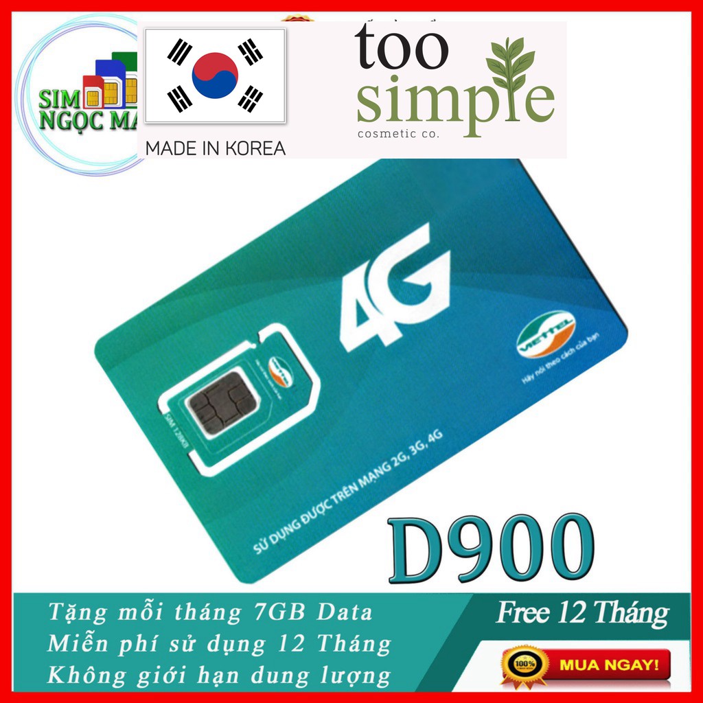 Sim 4G Viettel D900 - D500 - D500T Trọn Gói 1 Năm Không Nạp Tiền - NGHE GỌI