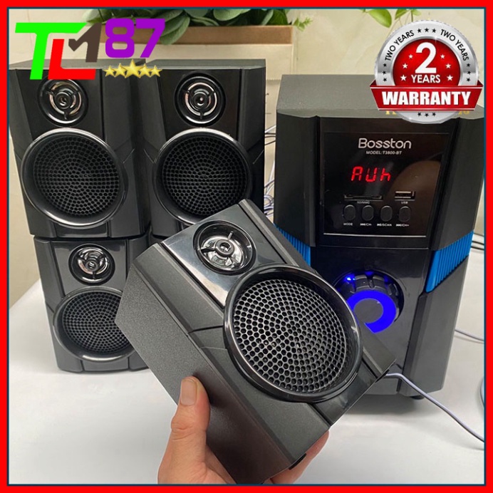 Loa Máy Vi Tính PC Laptop Chính Hãng Bluetooth LED Để Bàn Cao Cấp 5.1 BOSSTON T3800 - Loa Nghe Nhạc Điện thoại Blutooth