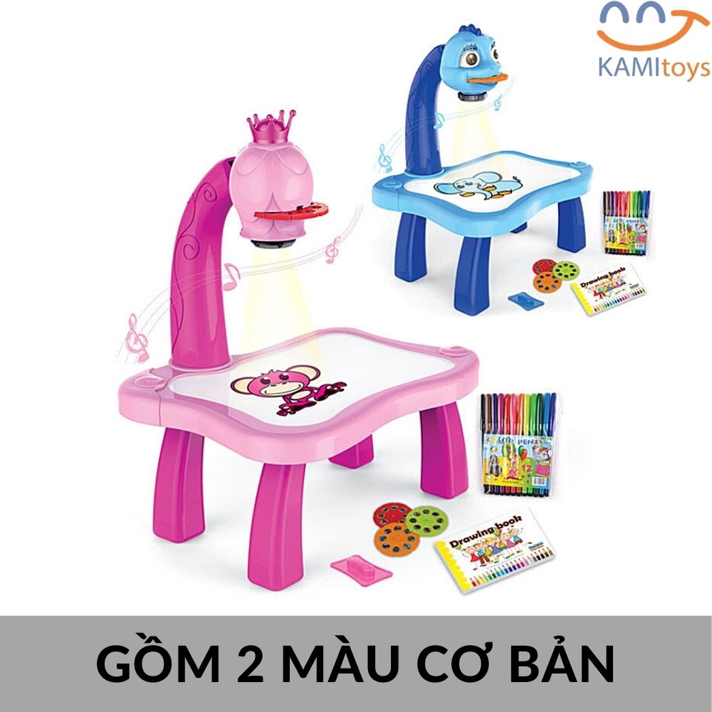 Đồ chơi bàn tập vẽ tô màu theo máy chiếu phim ❤️Hàng chuẩn có nhạc❤️ cho trẻ em mã 53019