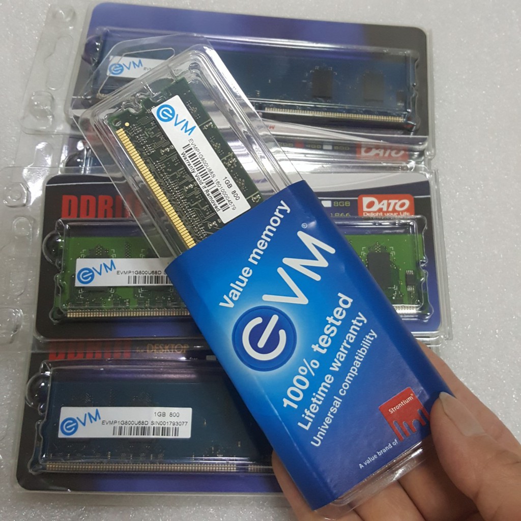 Ram máy tính PC DDR2 1G 800 EVM - Hàng Chính Hãng