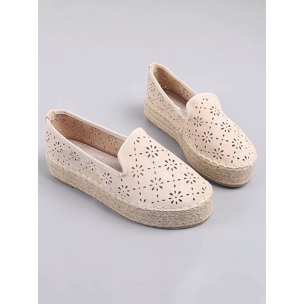 Giầy slip on cói màu nude. Hàng xuất Uk