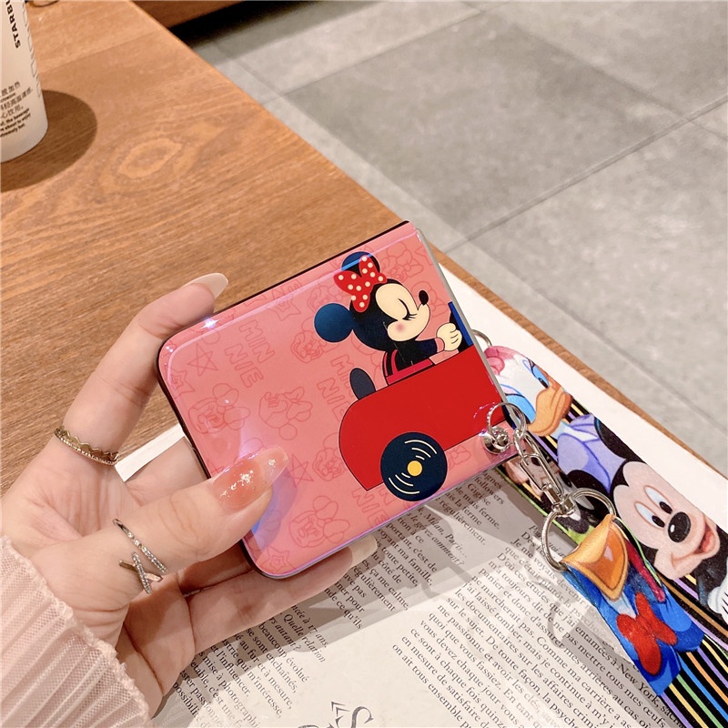 Ốp Điện Thoại Mềm Họa Tiết Hoạt Hình Lấp Lánh Có Dây Đeo Cho Samsung Galaxy Z Flip 4 3 5G