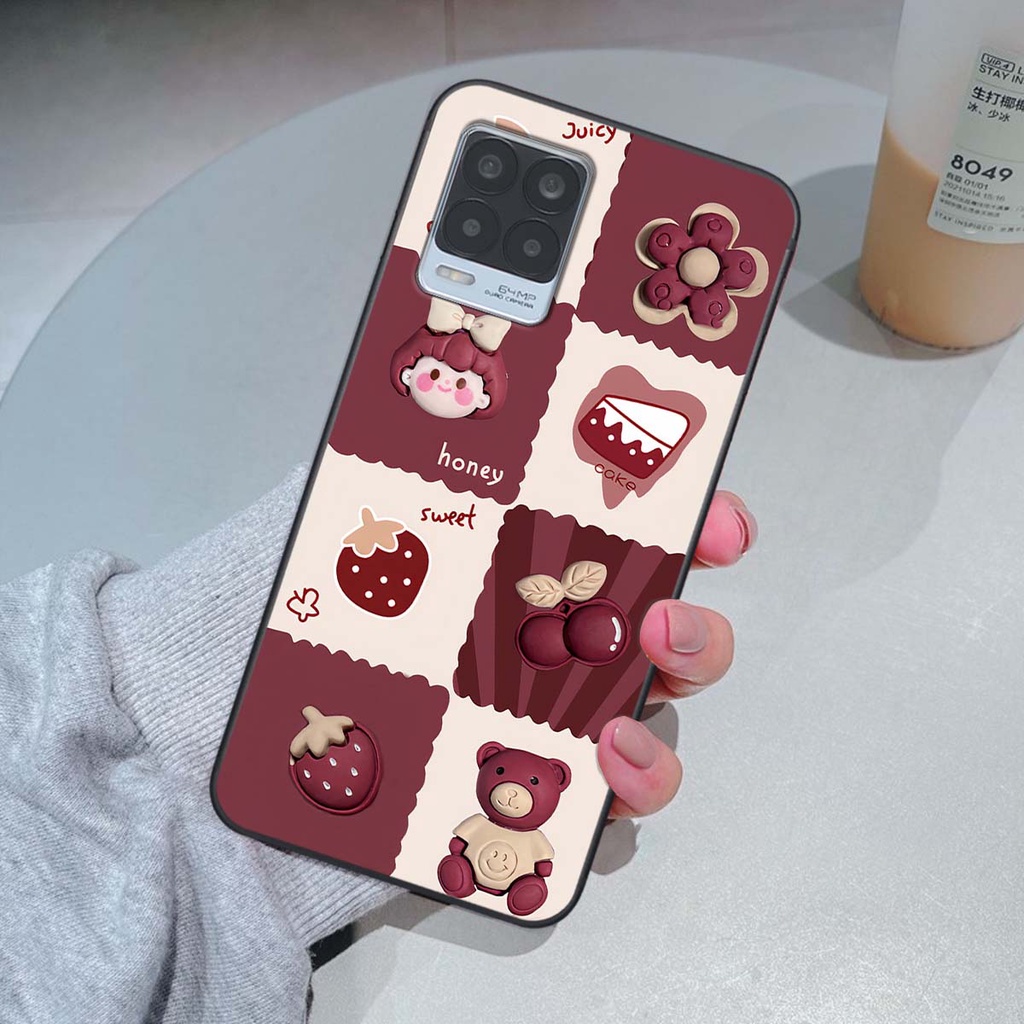 Ốp Realme 8 in hình trái tim, caro kẹo ngọt đầy cá tính siêu đẹp siêu chất