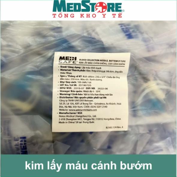 (lẻ 1 cái) Kim bướm medisafe kim lấy máu chân không dùng trong PRP 23G