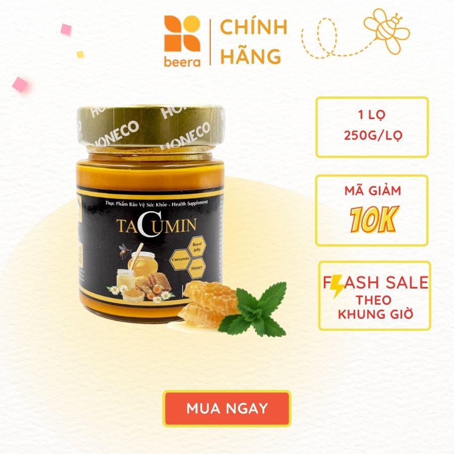 Mật Ong Nghệ Tacumin Honeco Beera Giảm Viêm Loét Dạ Dày, Tá Tràng ( 1 lọ x 250g)