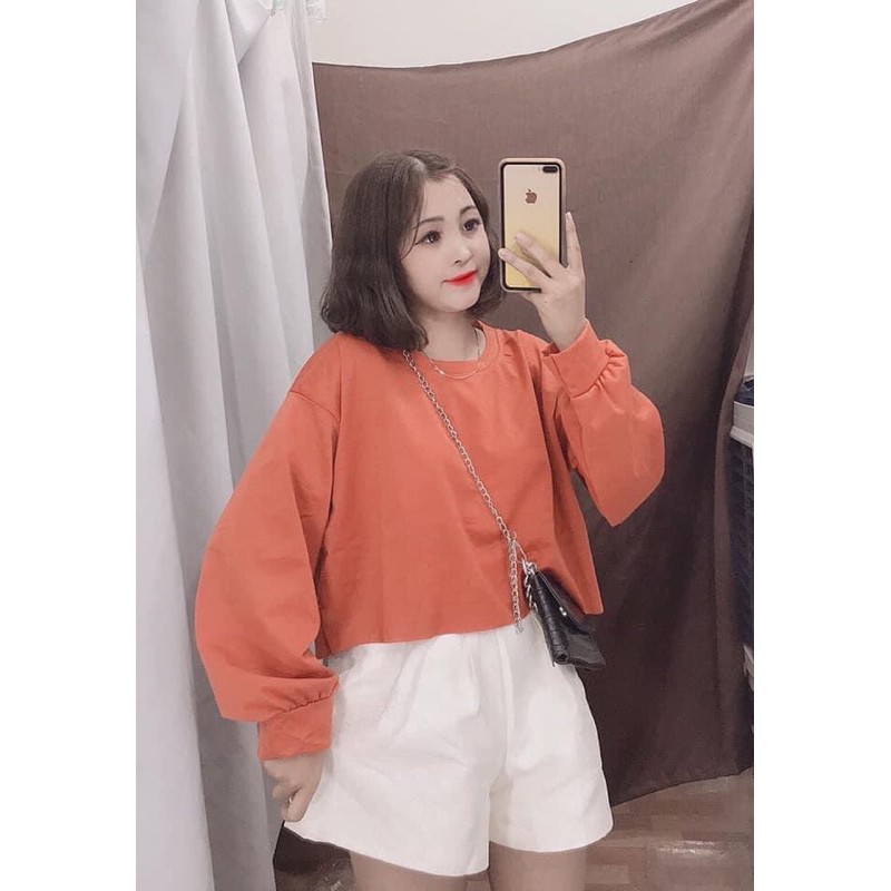 [Rẻ Vô Địch Áo Croptop Tay Bồng Dài Tay Nữ(Ảnh Thật)
