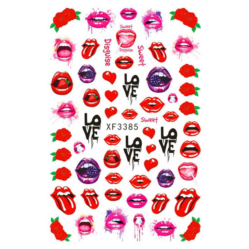 Sticker Dán Móng Tay Hình Đôi Môi/Trái Tim Sang Trọng Thời Trang