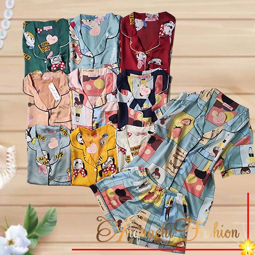 Đồ bộ pijama lụa satin cao cấp quần đùi tay ngắn - Dùng như đồ bộ nữ mặc nhà, đồ bộ đi chơi đều được - Anquachi | BigBuy360 - bigbuy360.vn