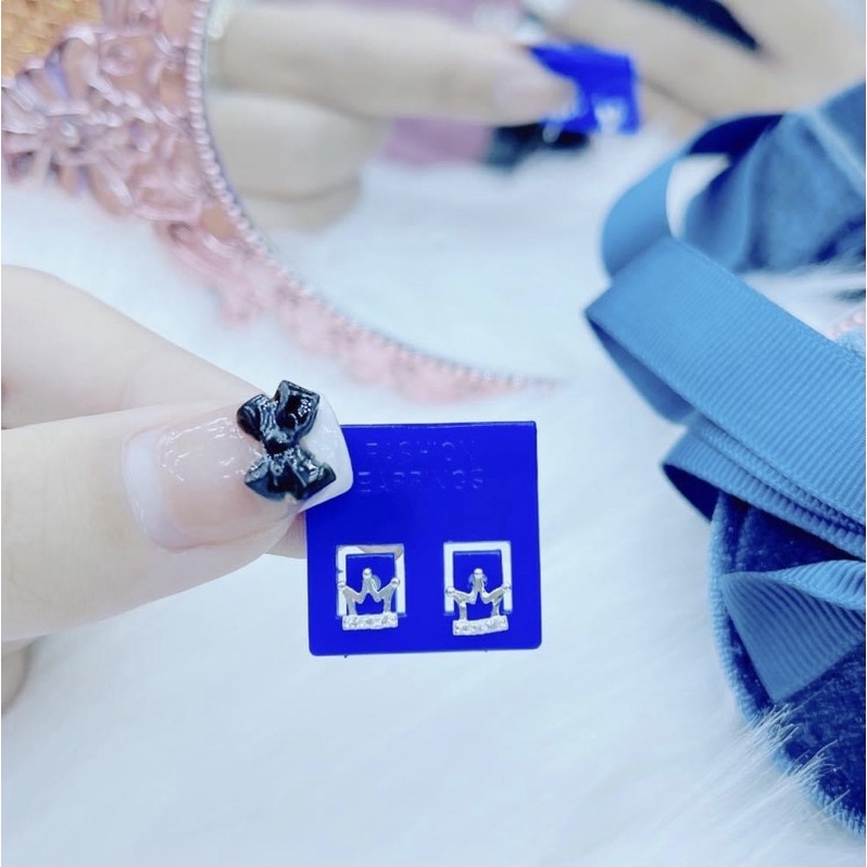 Bông tai nữ bạc ta dáng nụ nhỏ xinh , giá rẻ - Vành Bạc Khải Khải