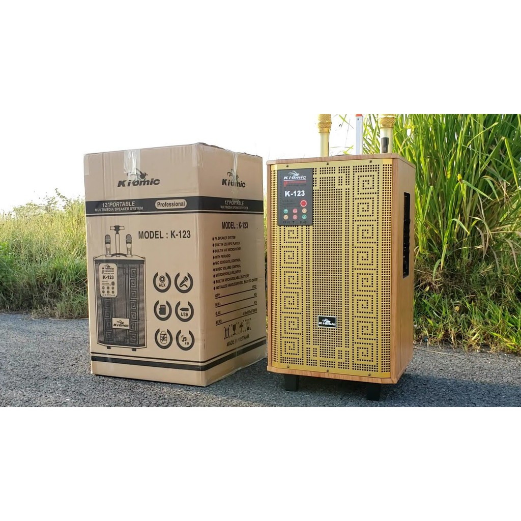 Loa Kéo Di Động 3 Tấc Thùng Gỗ Kiomic K123 - K126  chuyê sỉ