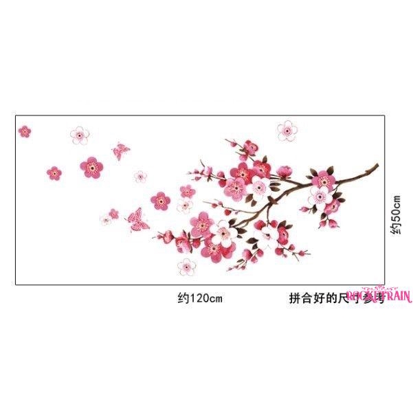 Miếng dán hình hoa đào nghệ thuật cho tường nhà