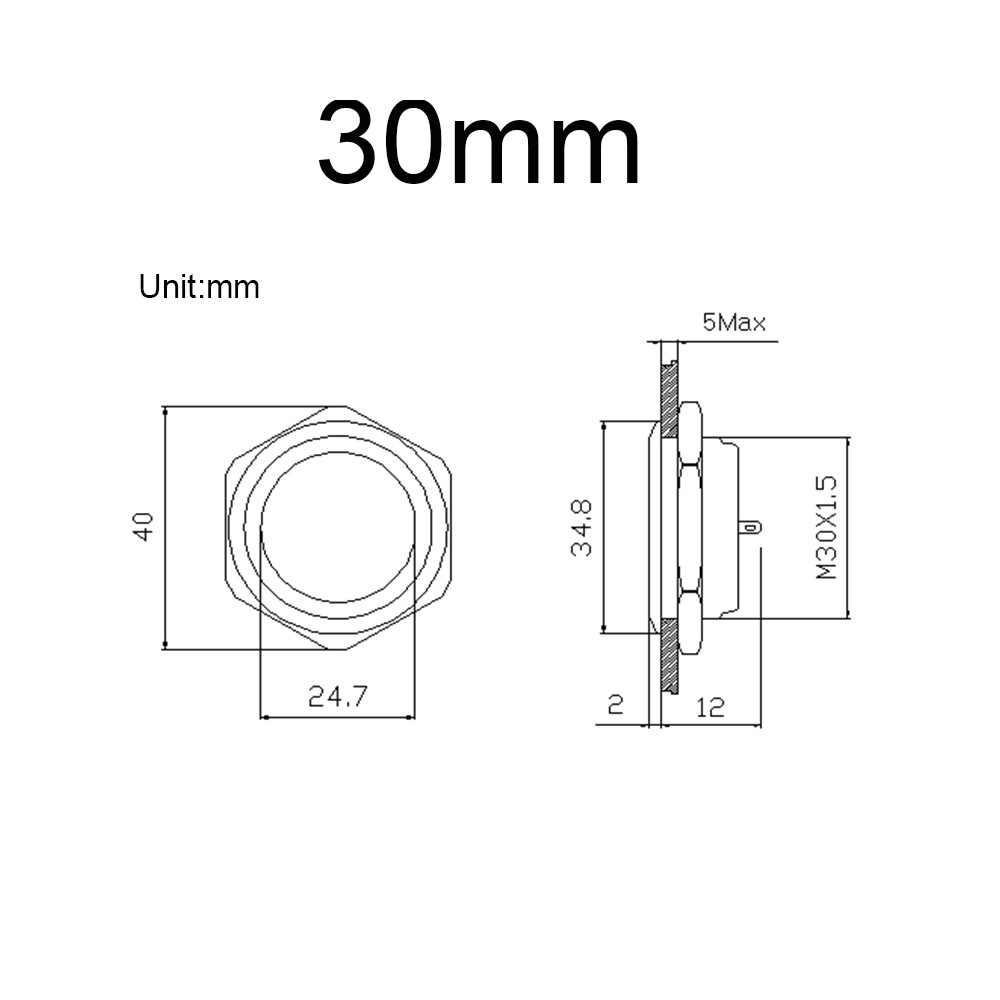 Công Tắc Nhấn Áp Suất Đèn led mini 25mm 30mm 12v 220v 24v Chống Thấm Nước