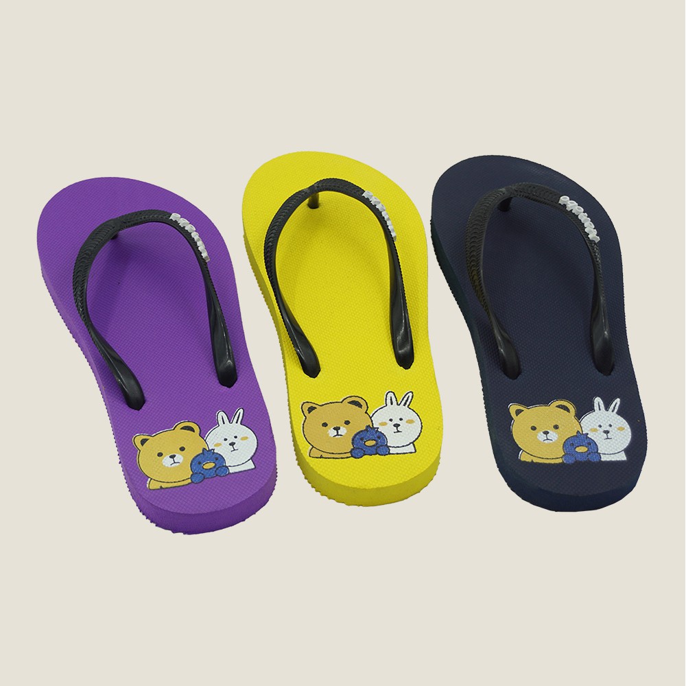 Dép lào nữ, dép kẹp nữm dép nữ xỏ ngón Thái Lan hình gấu D01