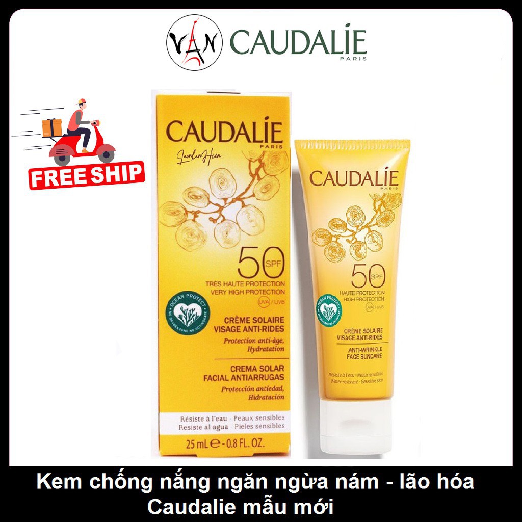 Kem chống nắng chống lão hóa  Caudalie creme solaire visage anti – rides 25ml