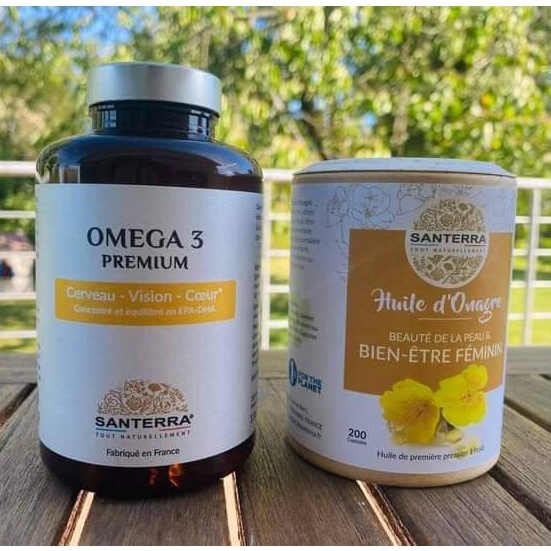 Bộ đôi  Omega 3 và Dầu hoa anh thảo SANTERRA nhập khẩu Pháp - chăm sóc sức khỏe cho bạn và gia đình