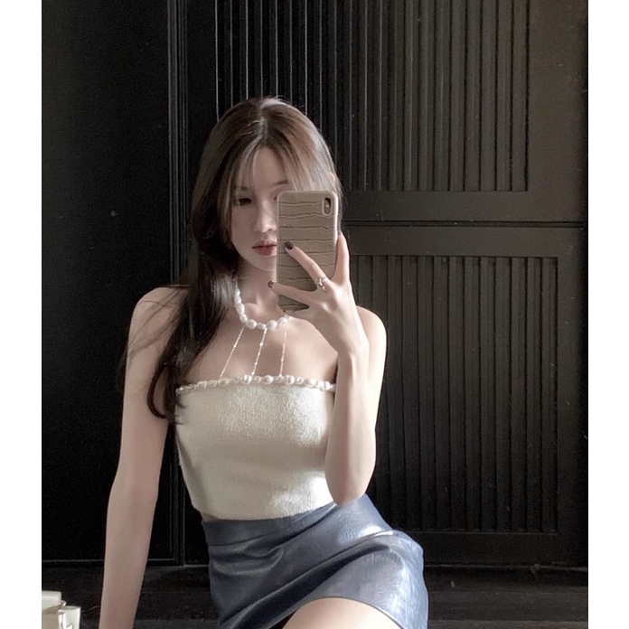 ÁO KÈM CHOCKER CỔ ÁO QUYẾN RŨ NHẸ NHÀNG PHONG CÁCH HÀN QUỐC