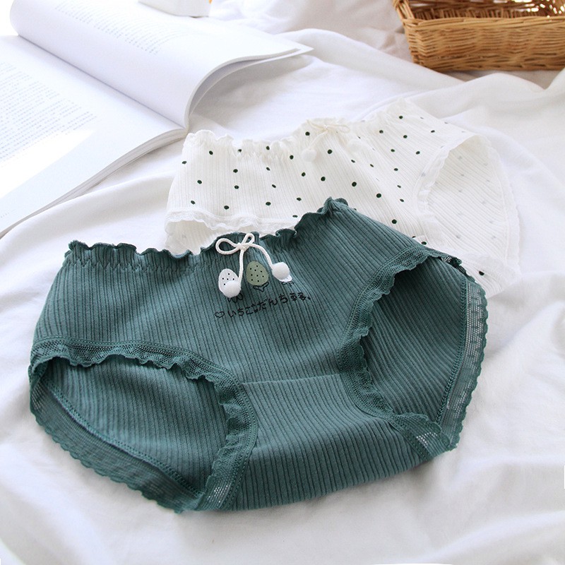 Quần Lót Nữ Cotton Chất Đẹp Dâu Xanh Green
