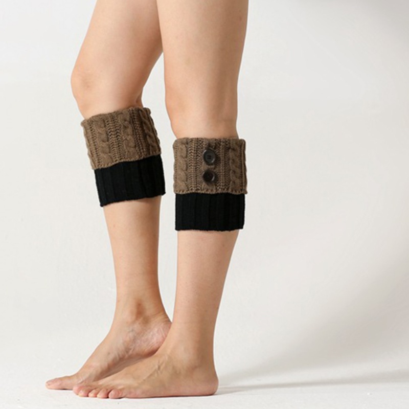 Tất Dệt Kim Giữ Ấm Chân Phối Nút Thời Trang Cho Nữ