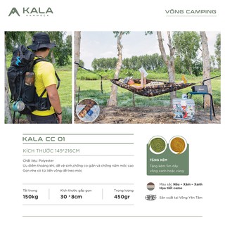 Võng dù camo có túi tặng 5m dây