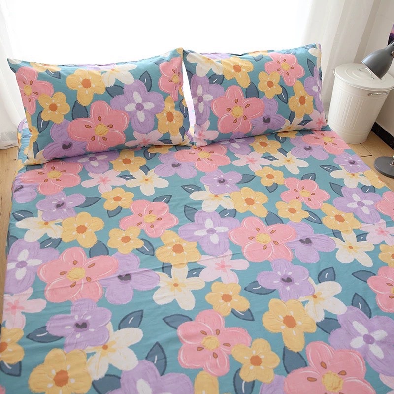 Ga gối cotton 100% phong cách Hàn Quốc - Free Bo Chun